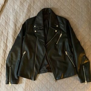 H&M Vegan Leather Biker Jacket - Black